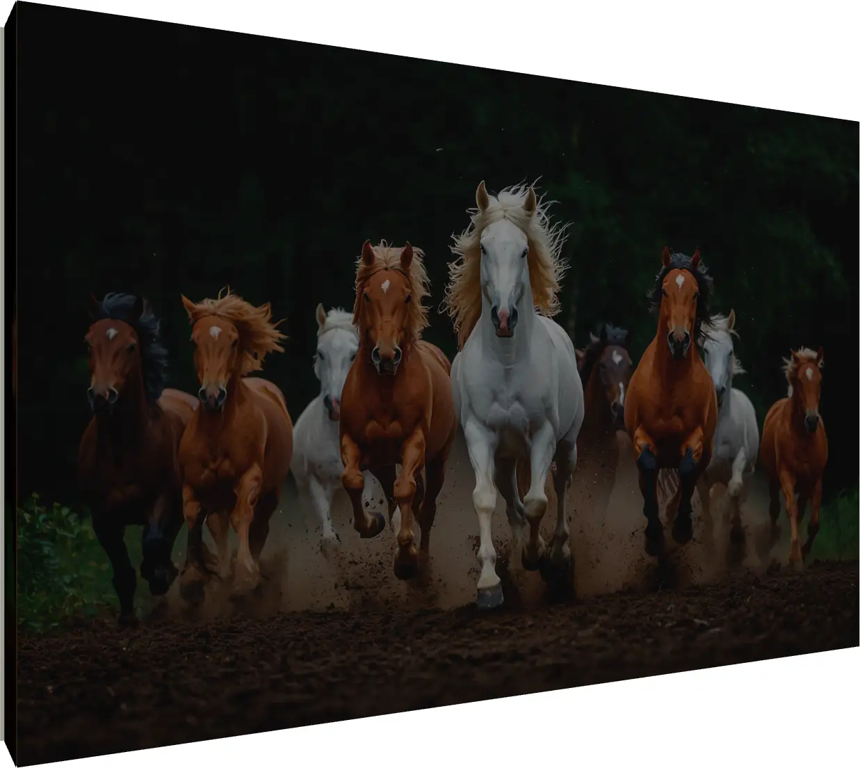 Majestic Horses Forest Landscape Print | PrintPosters.in